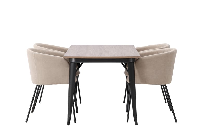 Tempe Matgrupp 140 cm Rektangulär med 4 Berit stolar - Beige - Möbler - Matplats - Matgrupp & matbord med stolar