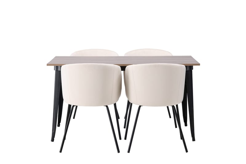 Tempe Matgrupp 140 cm Rektangulär med 4 Berit stolar - Beige - Möbler - Matplats - Matgrupp & matbord med stolar