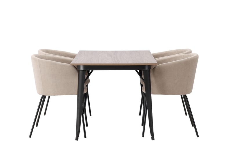 Tempe Matgrupp 140 cm Rektangulär med 4 Berit stolar - Beige - Möbler - Matplats - Matgrupp & matbord med stolar
