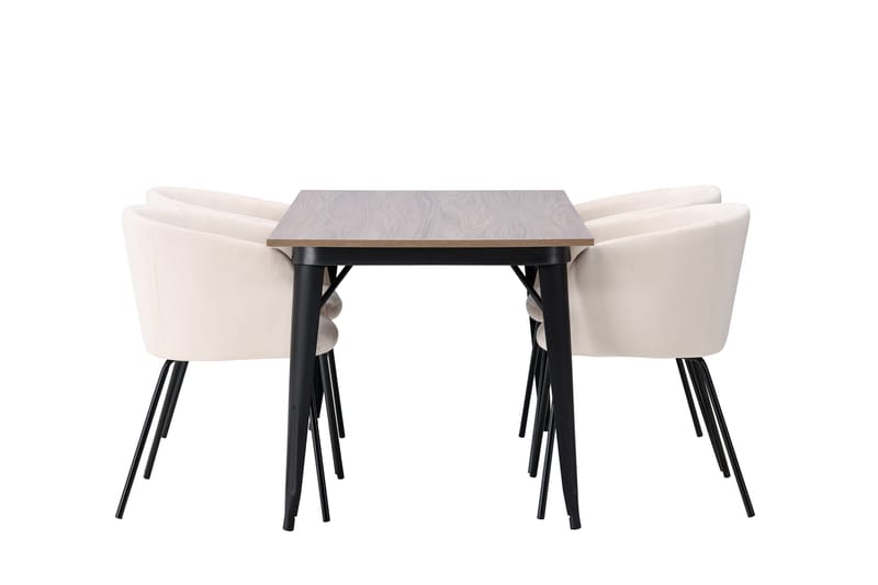 Tempe Matgrupp 140 cm Rektangulär med 4 Berit stolar - Beige - Möbler - Matplats - Matgrupp & matbord med stolar