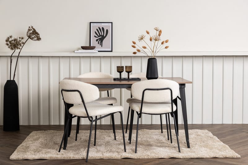 Tempe Matgrupp 140 cm Rektangulär med 4 Chico Stolar - Valnöt - Möbler - Matplats - Matgrupp & matbord med stolar