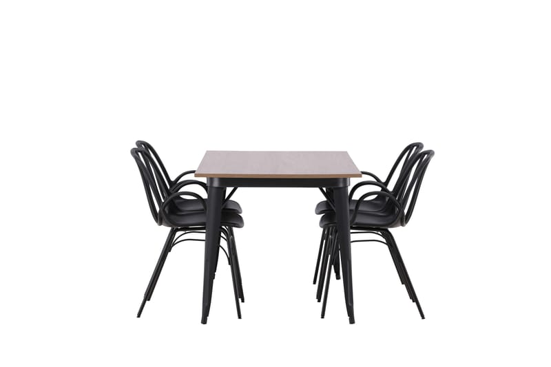 Tempe Matgrupp 140 cm Rektangulär med 4 Dyrön stolar - Svart - Möbler - Matplats - Matgrupp & matbord med stolar