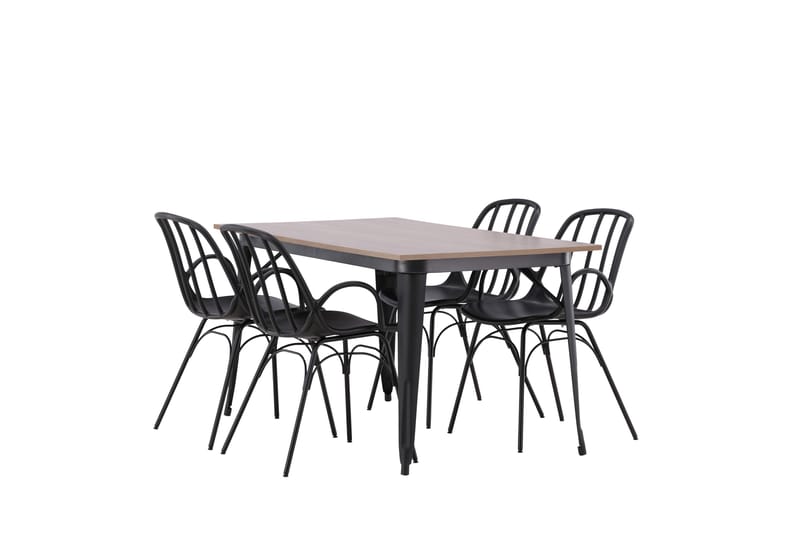 Tempe Matgrupp 140 cm Rektangulär med 4 Dyrön stolar - Svart - Möbler - Matplats - Matgrupp & matbord med stolar
