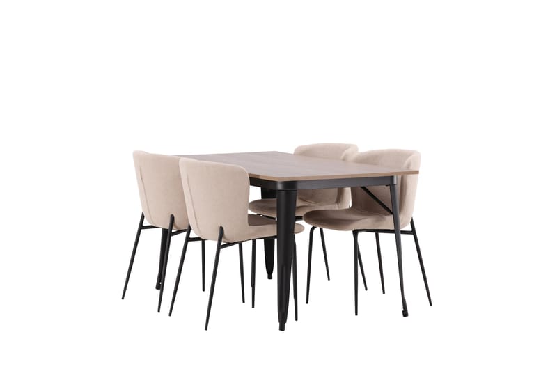 Tempe Matgrupp 140 cm Rektangulär med 4 Modesto stolar - Beige - Möbler - Matplats - Matgrupp & matbord med stolar