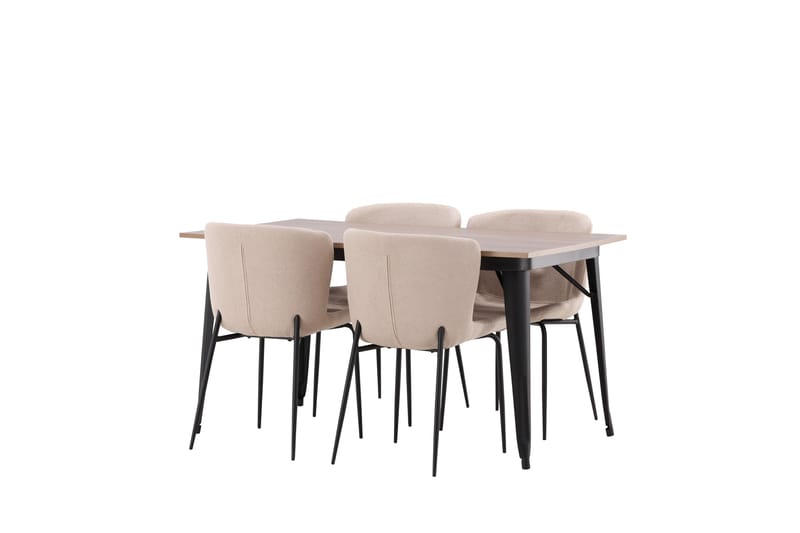 Tempe Matgrupp 140 cm Rektangulär med 4 Modesto stolar - Beige - Möbler - Matplats - Matgrupp & matbord med stolar