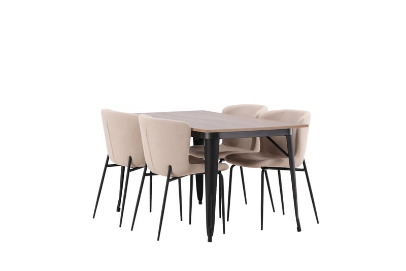 Tempe Matgrupp 140 cm Rektangulär med 4 Modesto stolar - Beige - Möbler - Matplats - Matgrupp & matbord med stolar