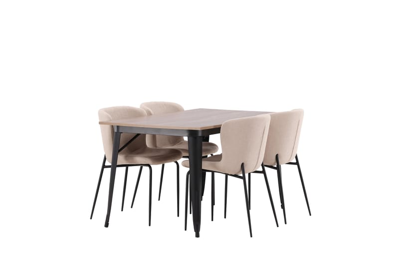 Tempe Matgrupp 140 cm Rektangulär med 4 Modesto stolar - Beige - Möbler - Matplats - Matgrupp & matbord med stolar