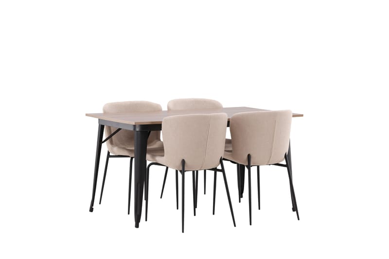 Tempe Matgrupp 140 cm Rektangulär med 4 Modesto stolar - Beige - Möbler - Matplats - Matgrupp & matbord med stolar