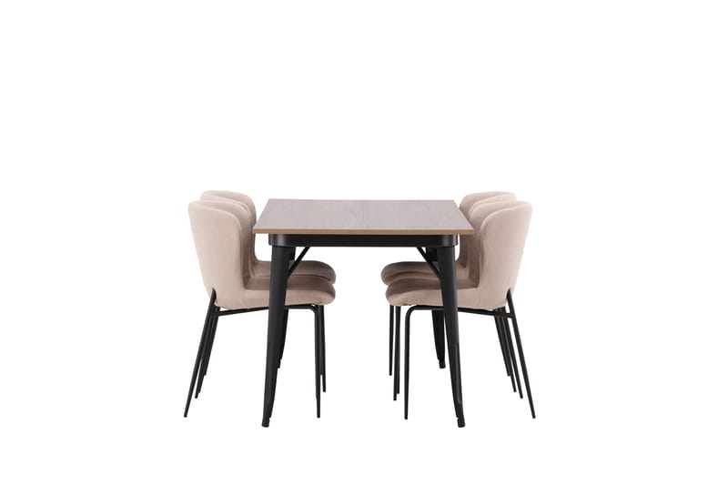 Tempe Matgrupp 140 cm Rektangulär med 4 Modesto stolar - Beige - Möbler - Matplats - Matgrupp & matbord med stolar