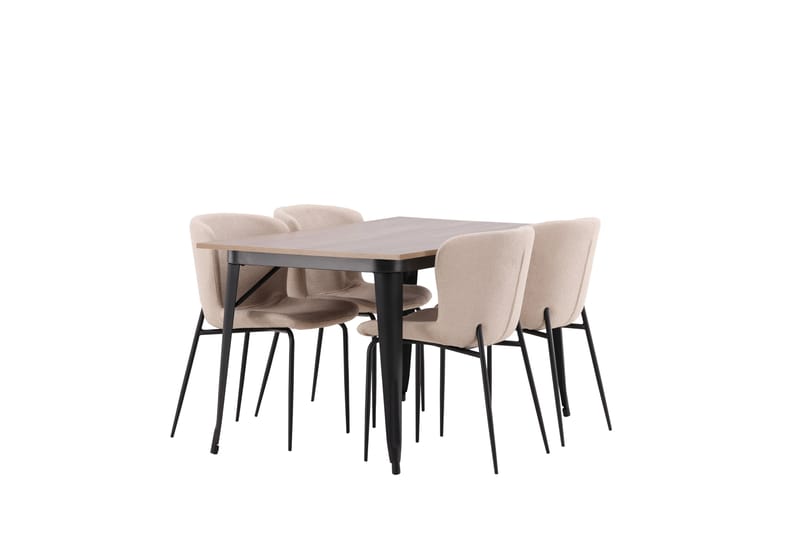 Tempe Matgrupp 140 cm Rektangulär med 4 Modesto stolar - Beige - Möbler - Matplats - Matgrupp & matbord med stolar