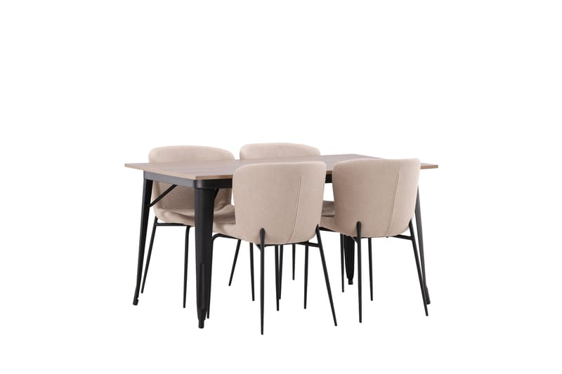 Tempe Matgrupp 140 cm Rektangulär med 4 Modesto stolar - Beige - Möbler - Matplats - Matgrupp & matbord med stolar