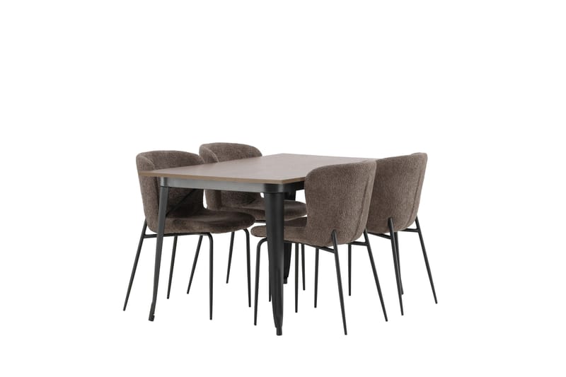 Tempe Matgrupp 140 cm Rektangulär med 4 Modesto stolar - Mörkgrå - Möbler - Matplats - Matgrupp & matbord med stolar