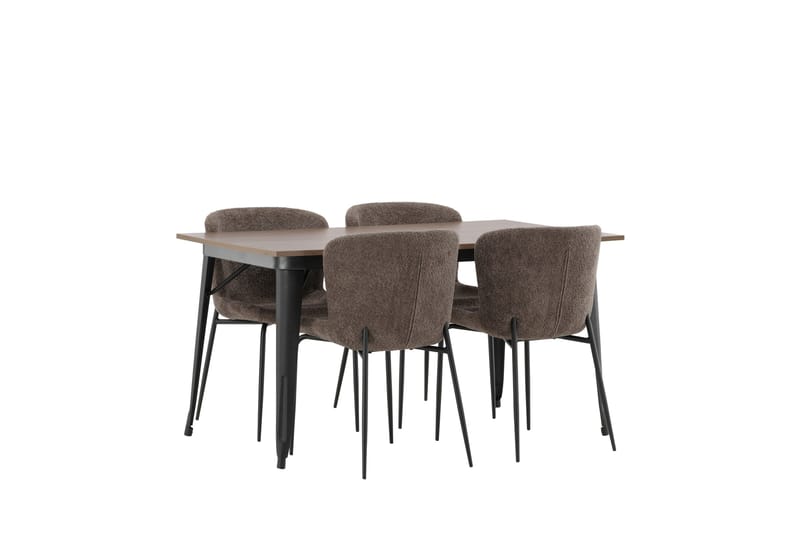 Tempe Matgrupp 140 cm Rektangulär med 4 Modesto stolar - Mörkgrå - Möbler - Matplats - Matgrupp & matbord med stolar