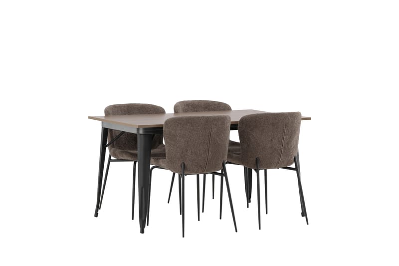 Tempe Matgrupp 140 cm Rektangulär med 4 Modesto stolar - Mörkgrå - Möbler - Matplats - Matgrupp & matbord med stolar