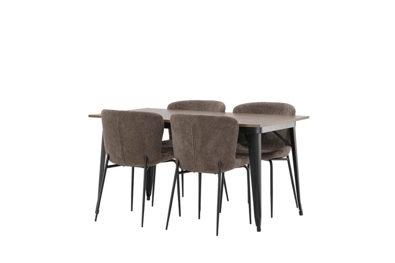 Tempe Matgrupp 140 cm Rektangulär med 4 Modesto stolar - Mörkgrå - Möbler - Matplats - Matgrupp & matbord med stolar