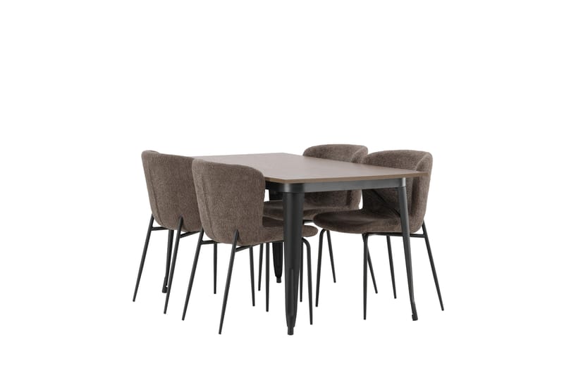 Tempe Matgrupp 140 cm Rektangulär med 4 Modesto stolar - Mörkgrå - Möbler - Matplats - Matgrupp & matbord med stolar
