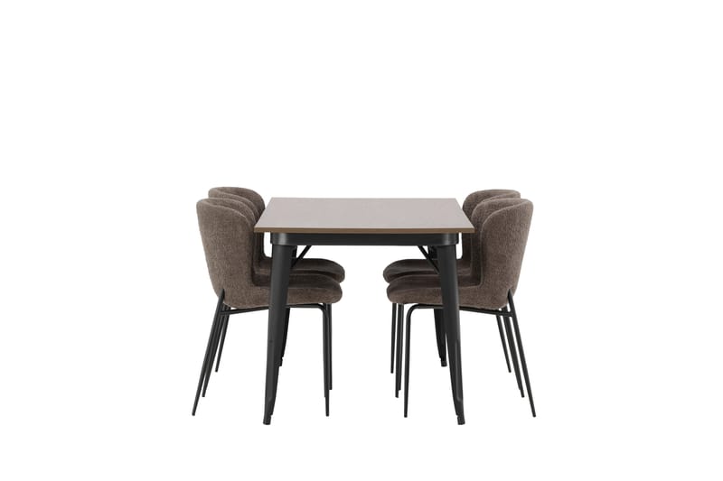 Tempe Matgrupp 140 cm Rektangulär med 4 Modesto stolar - Mörkgrå - Möbler - Matplats - Matgrupp & matbord med stolar