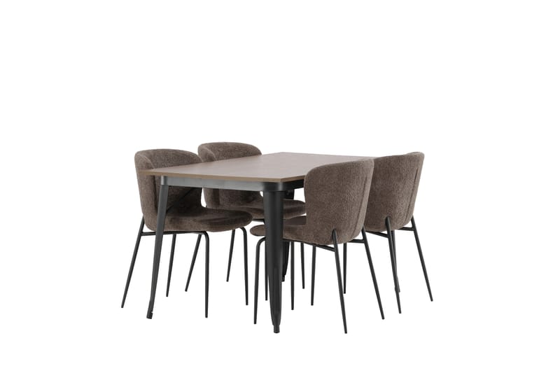 Tempe Matgrupp 140 cm Rektangulär med 4 Modesto stolar - Mörkgrå - Möbler - Matplats - Matgrupp & matbord med stolar