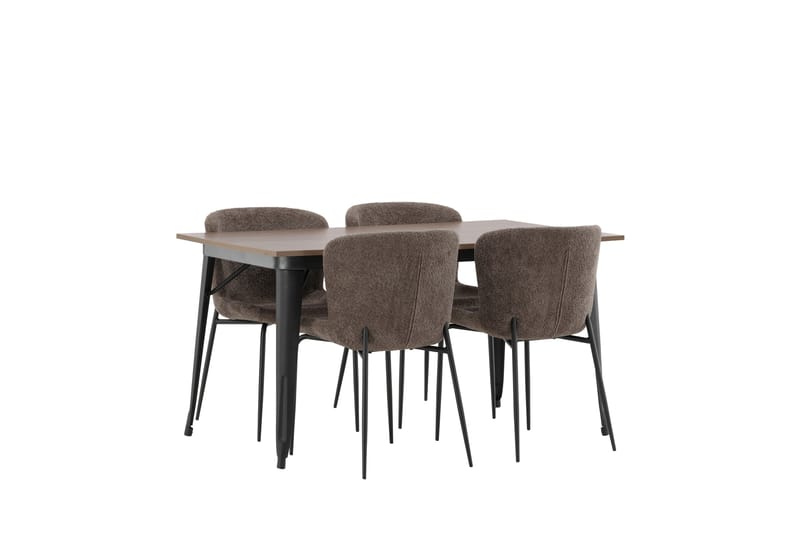 Tempe Matgrupp 140 cm Rektangulär med 4 Modesto stolar - Mörkgrå - Möbler - Matplats - Matgrupp & matbord med stolar