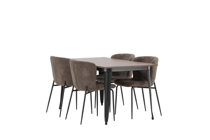 Tempe Matgrupp 140 cm Rektangulär med 4 Modesto stolar - Mörkgrå - Möbler - Matplats - Matgrupp & matbord med stolar