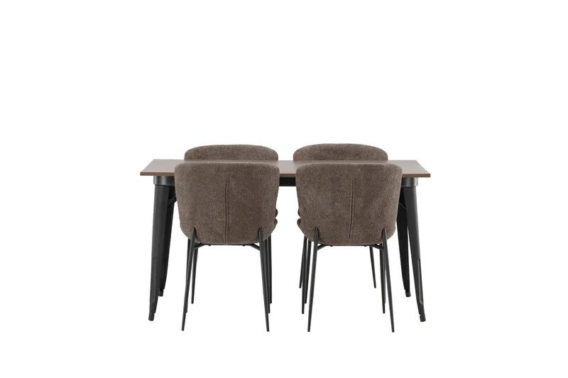 Tempe Matgrupp 140 cm Rektangulär med 4 Modesto stolar - Mörkgrå - Möbler - Matplats - Matgrupp & matbord med stolar