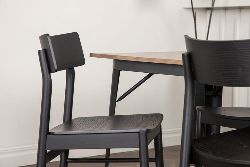 Tempe Matgrupp 140 cm Rektangulär med 4 Montros stolar - Svart - Möbler - Matplats - Matgrupp & matbord med stolar