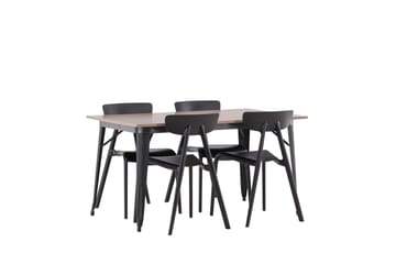 Tempe Matgrupp 140 cm Rektangulär med 4 Ursholmen stolar - Svart - Möbler - Matplats - Matgrupp & matbord med stolar