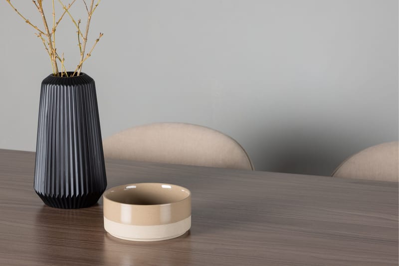 Tempe Matgrupp 140 cm Rektangulär med 4 Velvet stolar - Beige - Möbler - Matplats - Matgrupp & matbord med stolar