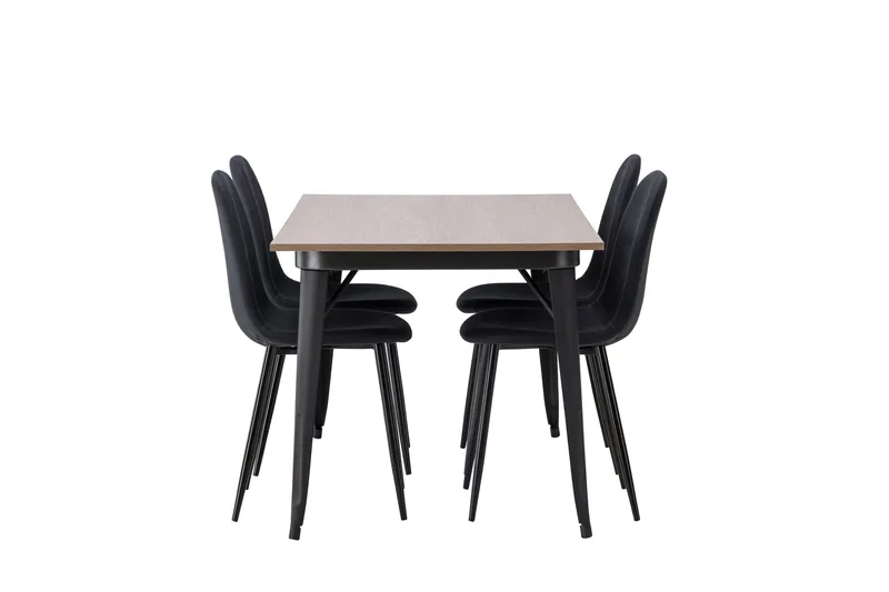 Tempe Matgrupp 140 cm Rektangulär med 4 Polar stolar - Svart - Möbler - Matplats - Matgrupp & matbord med stolar