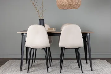 Tempe Matgrupp 140 cm Rektangulär med 4 Polar stolar - Beige - Möbler - Matplats - Matgrupp & matbord med stolar