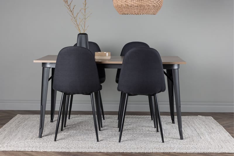 Tempe Matgrupp 140 cm Rektangulär med 4 Polar stolar - Svart - Möbler - Matplats - Matgrupp & matbord med stolar