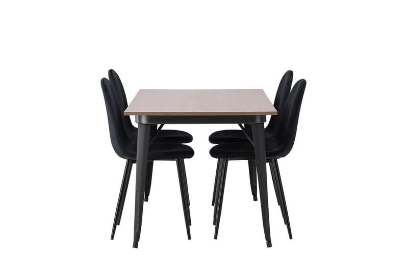 Tempe Matgrupp 140 cm Rektangulär med 4 Polar stolar - Svart - Möbler - Matplats - Matgrupp & matbord med stolar