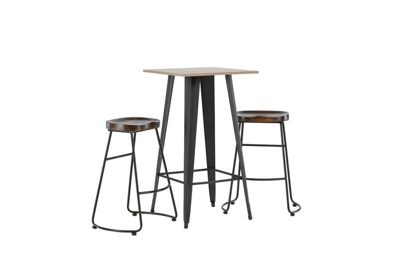 Tempe Matgrupp 60 cm Rektangulär med 2 Ozark stolar - Svart - Möbler - Matplats - Matgrupp & matbord med stolar