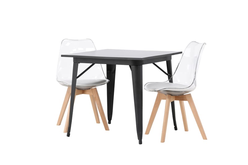 Tempe Matgrupp 80 cm Rektangulär med 2 Edvin stolar - Svart - Möbler - Matplats - Matgrupp & matbord med stolar