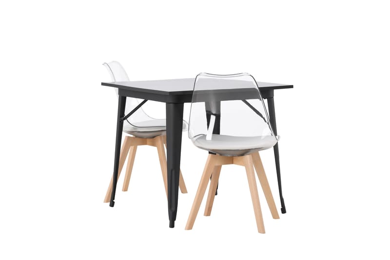 Tempe Matgrupp 80 cm Rektangulär med 2 Edvin stolar - Svart - Möbler - Matplats - Matgrupp & matbord med stolar