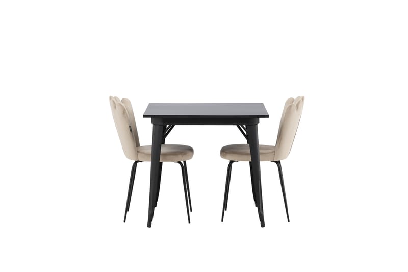 Tempe Matgrupp 80 cm Rektangulär med 2 Limhamn stolar - Beige - Möbler - Matplats - Matgrupp & matbord med stolar