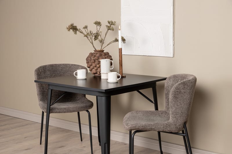 Tempe Matgrupp 80 cm Rektangulär med 2 Modesto stolar - Svart - Möbler - Matplats - Matgrupp & matbord med stolar