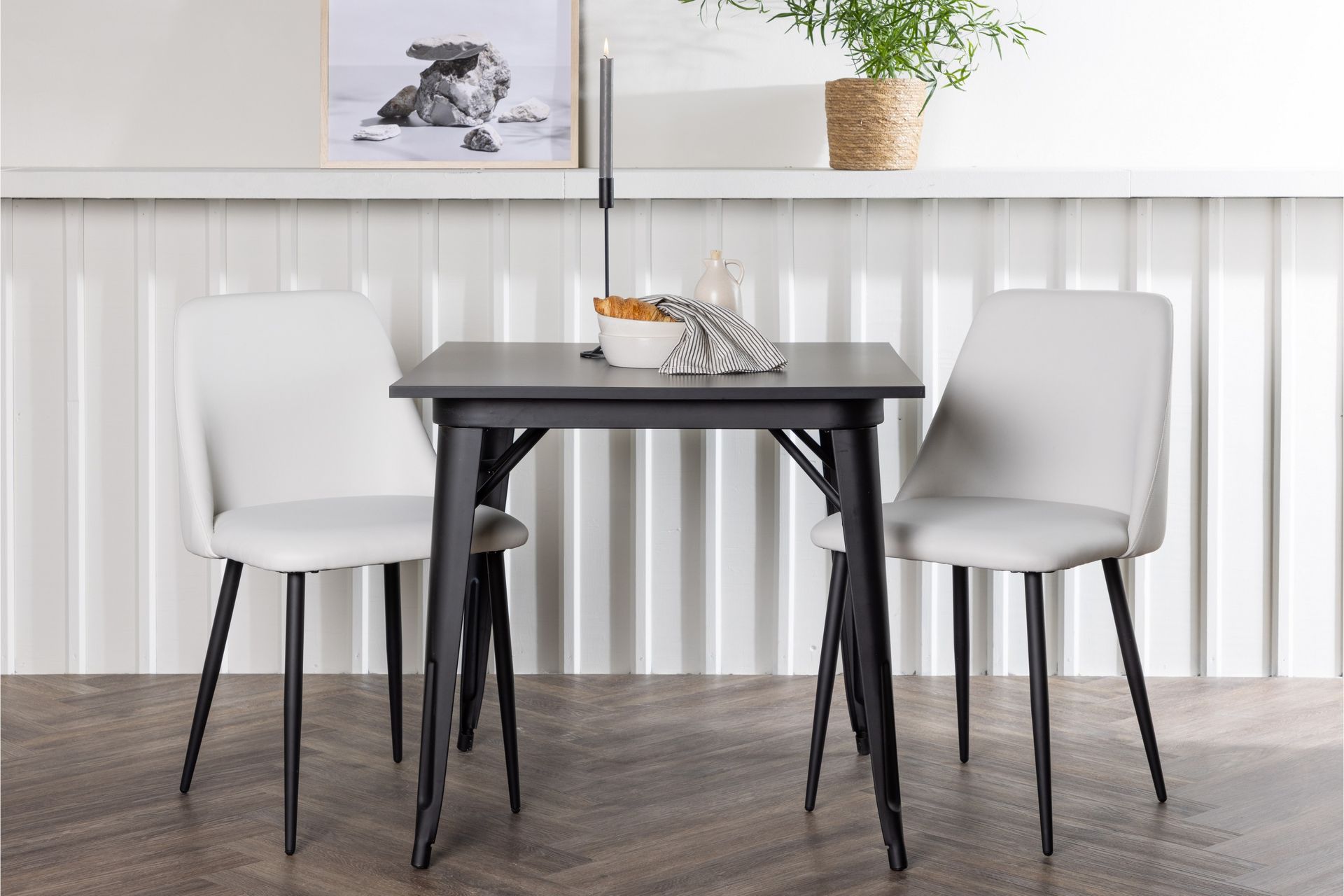 Tempe Matgrupp 80 cm Rektangulär med 2 Night stolar - Svart - Möbler - Matplats - Matgrupp & matbord med stolar