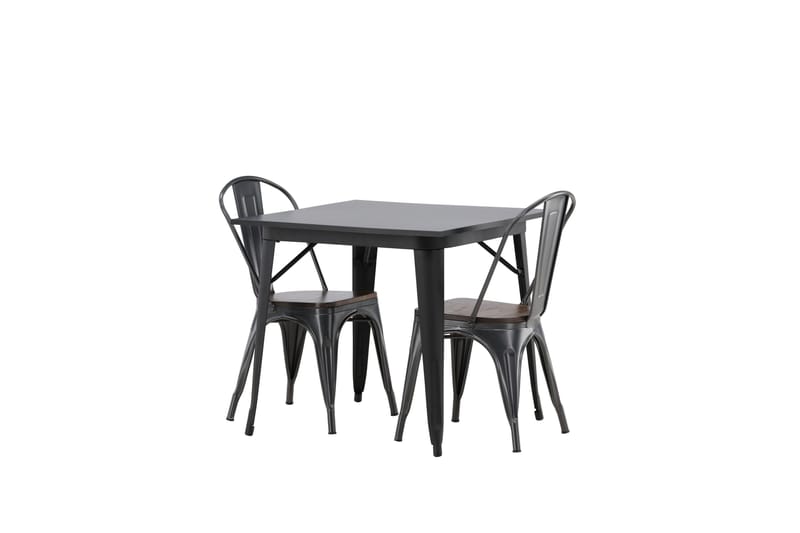 Tempe Matgrupp  80 cm Rektangulär med 2 Tempe stolar - Mörkgrå - Möbler - Matplats - Matgrupp & matbord med stolar