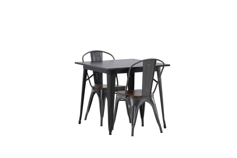 Tempe Matgrupp  80 cm Rektangulär med 2 Tempe stolar - Mörkgrå - Möbler - Matplats - Matgrupp & matbord med stolar