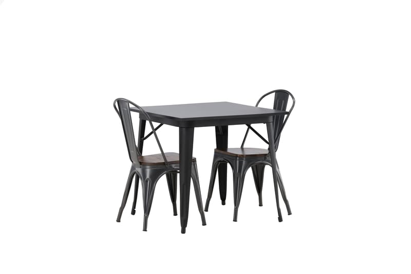 Tempe Matgrupp  80 cm Rektangulär med 2 Tempe stolar - Mörkgrå - Möbler - Matplats - Matgrupp & matbord med stolar