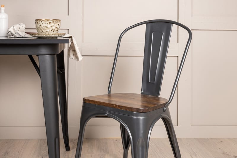 Tempe Matgrupp  80 cm Rektangulär med 2 Tempe stolar - Mörkgrå - Möbler - Matplats - Matgrupp & matbord med stolar