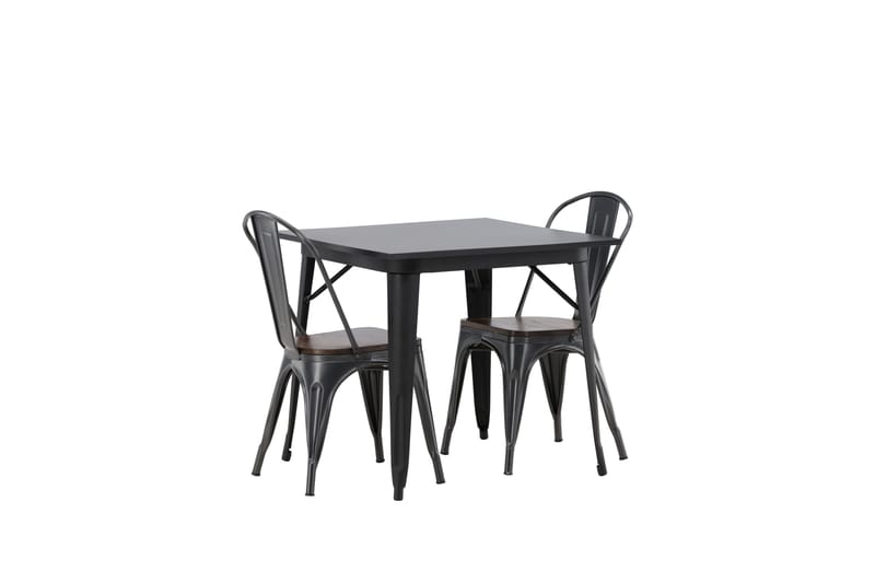 Tempe Matgrupp  80 cm Rektangulär med 2 Tempe stolar - Mörkgrå - Möbler - Matplats - Matgrupp & matbord med stolar