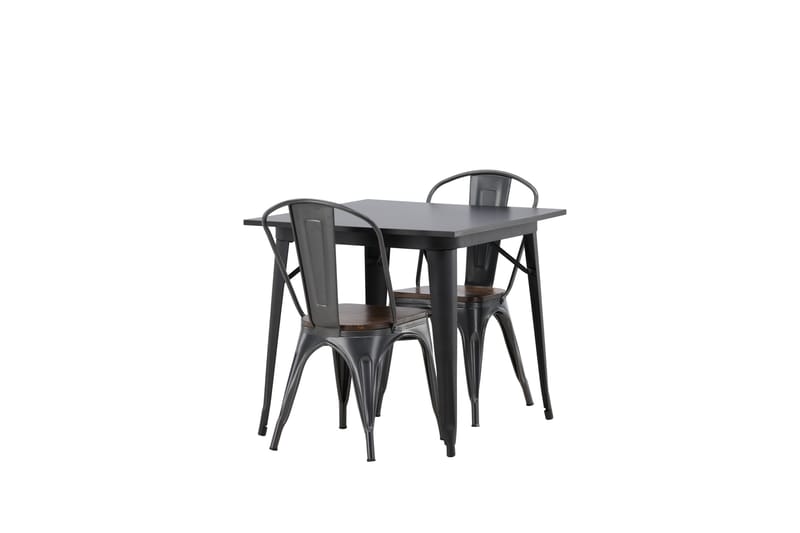 Tempe Matgrupp  80 cm Rektangulär med 2 Tempe stolar - Mörkgrå - Möbler - Matplats - Matgrupp & matbord med stolar