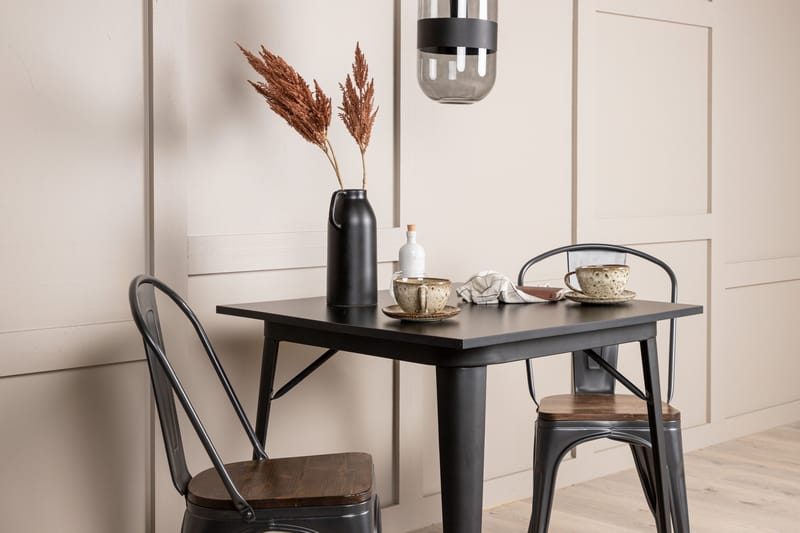 Tempe Matgrupp  80 cm Rektangulär med 2 Tempe stolar - Mörkgrå - Möbler - Matplats - Matgrupp & matbord med stolar
