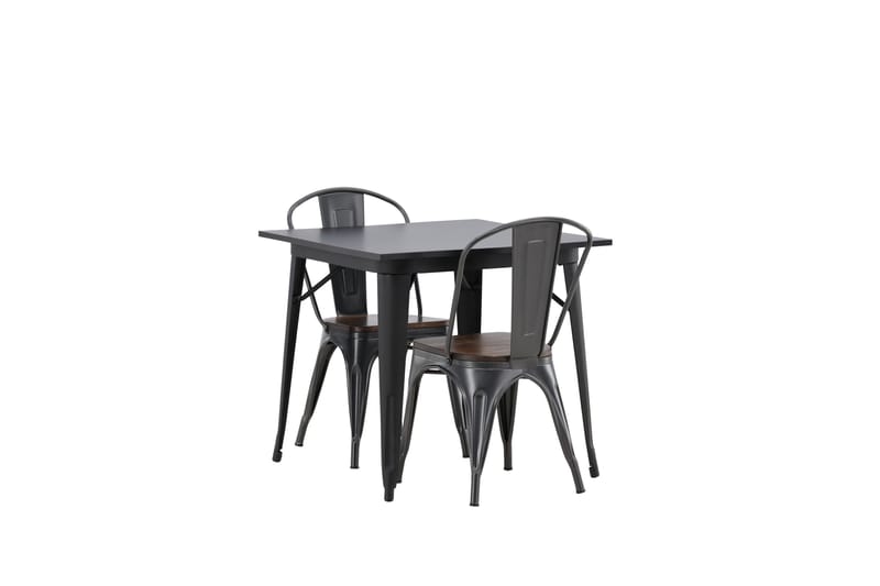 Tempe Matgrupp  80 cm Rektangulär med 2 Tempe stolar - Mörkgrå - Möbler - Matplats - Matgrupp & matbord med stolar