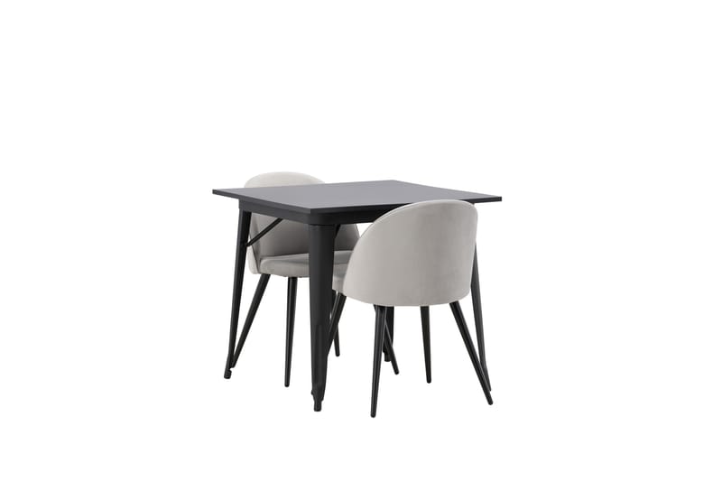 Tempe Matgrupp 80 cm Rektangulär med 2 Velvet stolar - Svart - Möbler - Matplats - Matgrupp & matbord med stolar