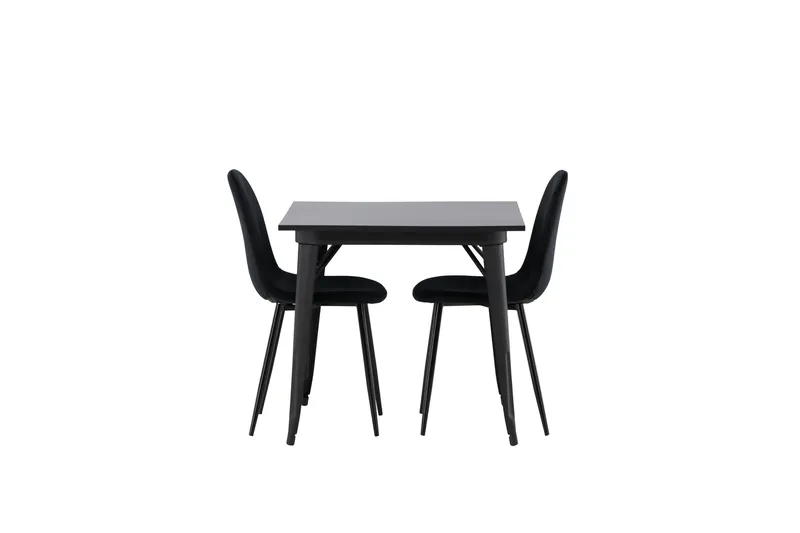 Tempe Matgrupp 80 cm Rektangulär med 2 Polar stolar - Svart - Möbler - Matplats - Matgrupp & matbord med stolar