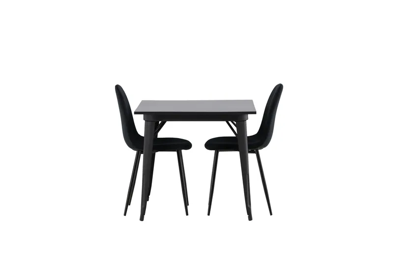 Tempe Matgrupp 80 cm Rektangulär med 2 Polar stolar - Svart - Möbler - Matplats - Matgrupp & matbord med stolar