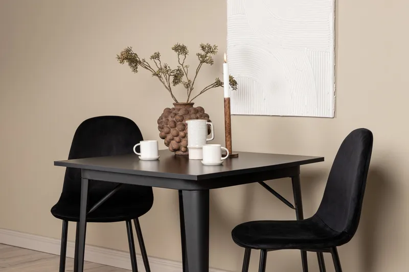 Tempe Matgrupp 80 cm Rektangulär med 2 Polar stolar - Svart - Möbler - Matplats - Matgrupp & matbord med stolar